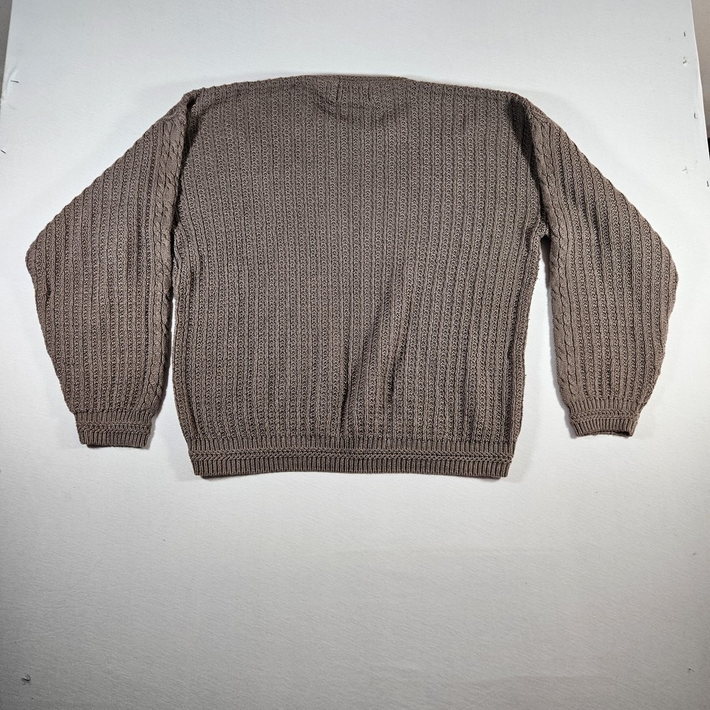 Etchings Sweater Mens Large Cable Knit Fishermans Chunky Knit Vntg Grandpacore - Picture 3 of 7